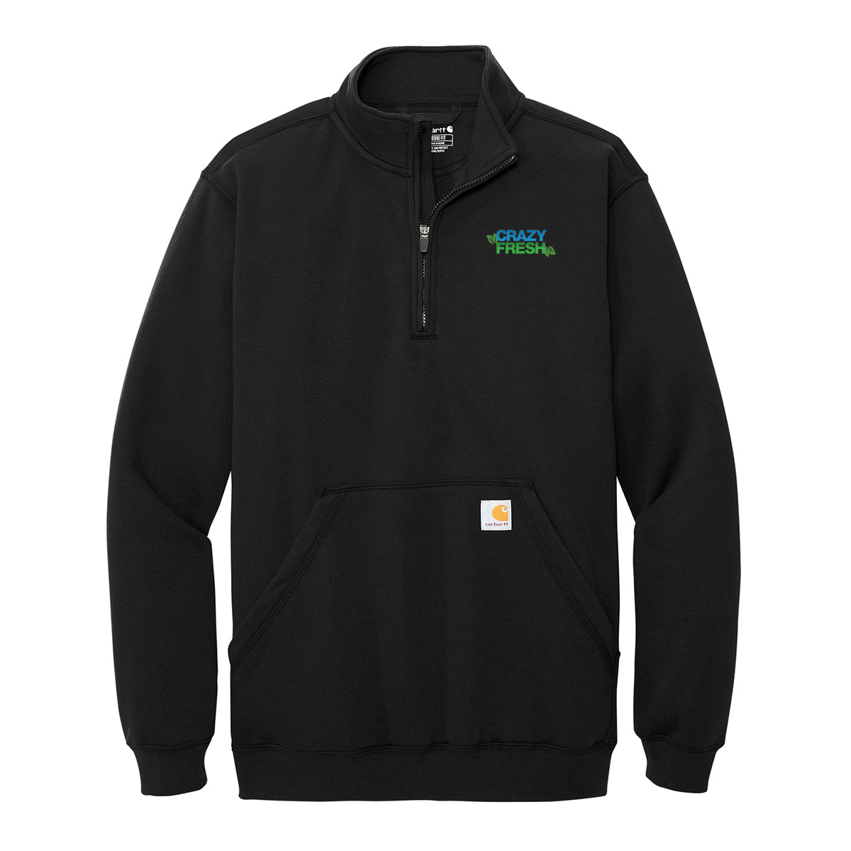 Carhartt® Midweight ¼ Zip Mock Neck Sweatshirt - Black