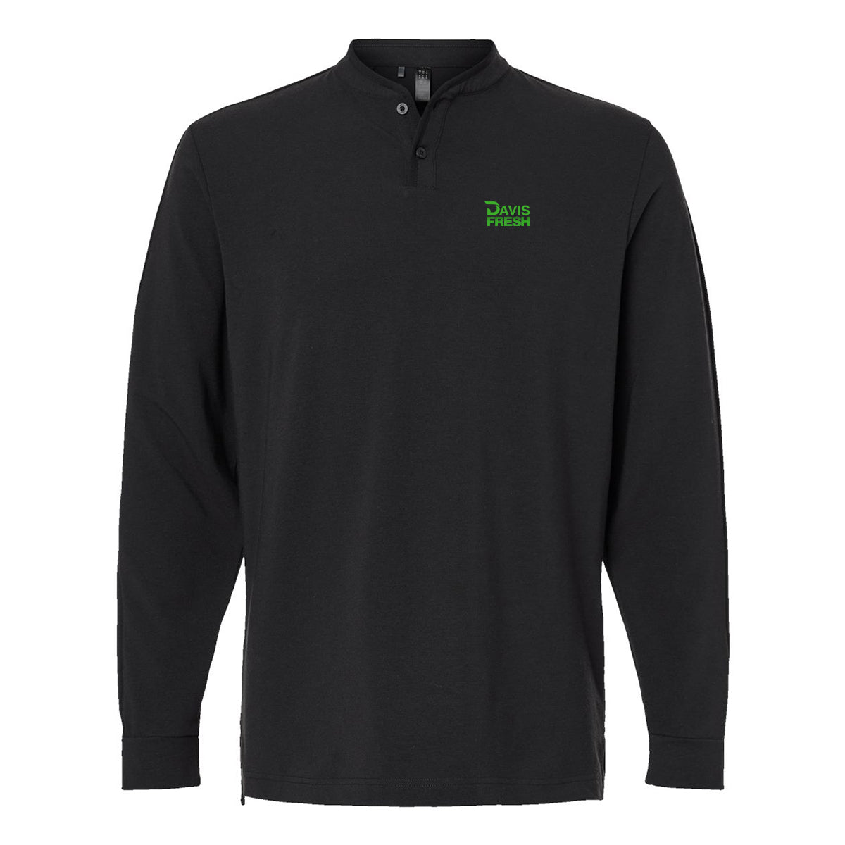 Adidas® Henley Long Sleeve Tee - Black