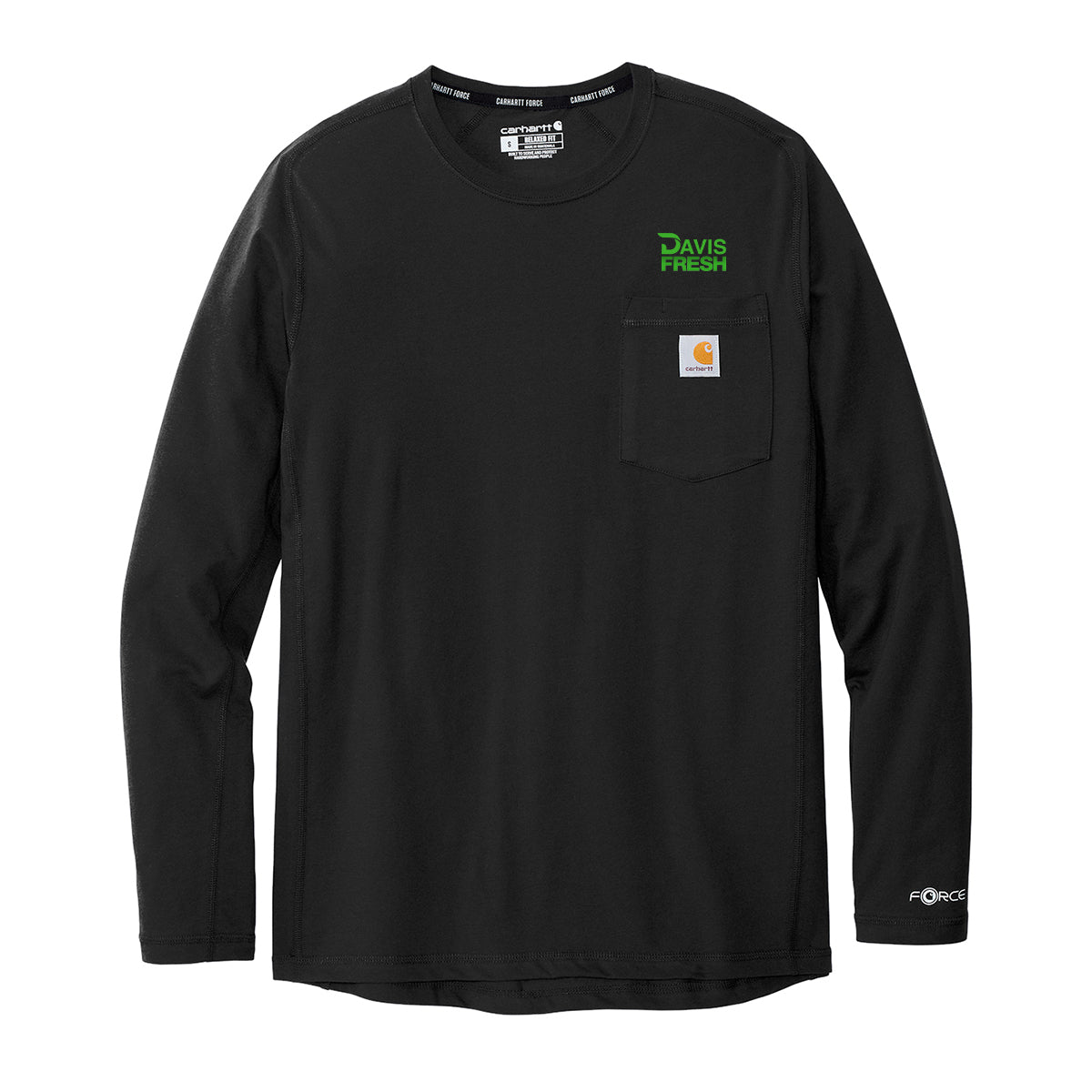 Carhartt Force Long Sleeve Pocket T-Shirt - Black