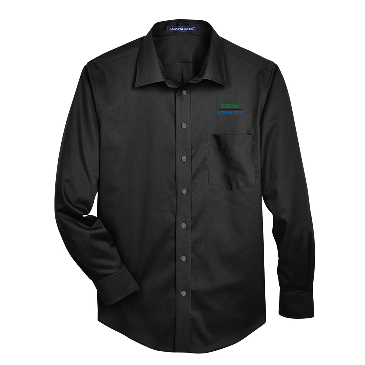 Devon & Jones Solid Stretch Twill Woven Shirt - Black