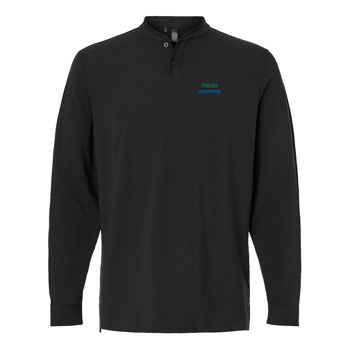 Adidas® Henley Long Sleeve Tee - Black