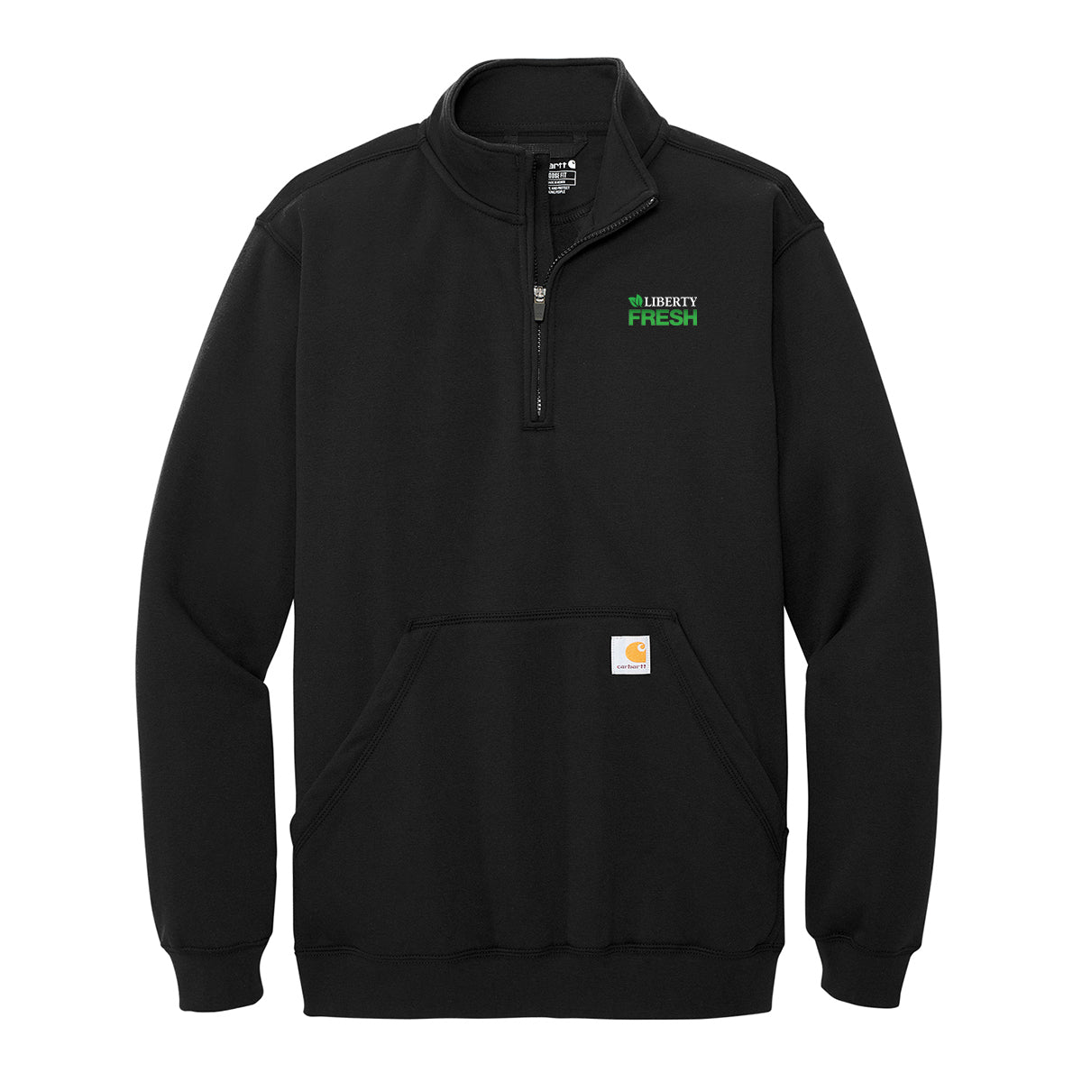 Carhartt® Midweight ¼ Zip Mock Neck Sweatshirt - Black