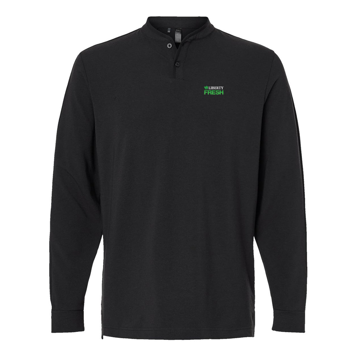 Adidas® Henley Long Sleeve Tee - Black