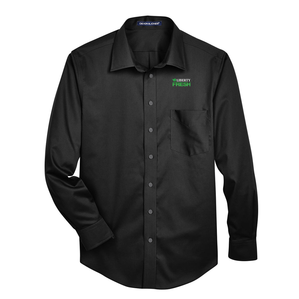 Devon & Jones Solid Stretch Twill Woven Shirt - Black