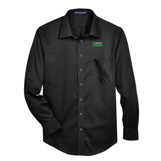 Devon & Jones Solid Stretch Twill Woven Shirt - Black
