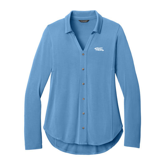 Port Authority® Women’s Luxe Knit Button Tunic - Carolina Blue