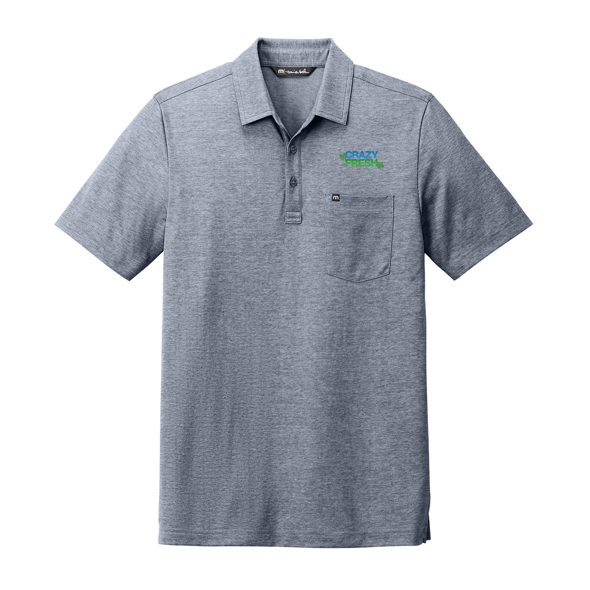 TravisMathew® Oceanside Heather Pocket Polo - Blue Nights Heather