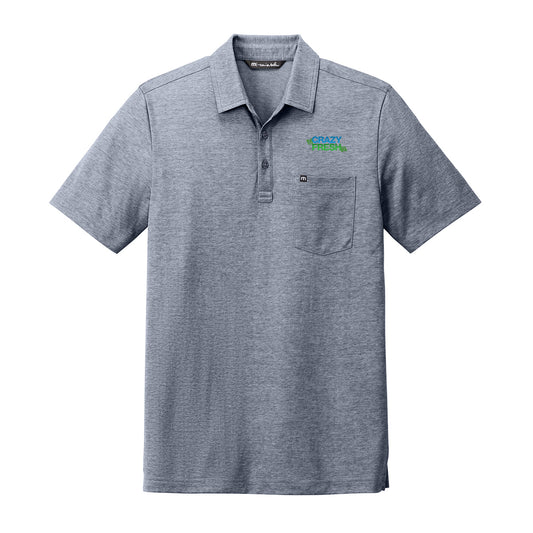 TravisMathew® Oceanside Heather Pocket Polo - Blue Nights Heather