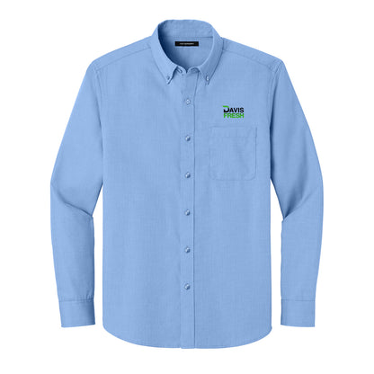 Port Authority® Long Sleeve Nailhead Easy Care Shirt - Swiss Blue