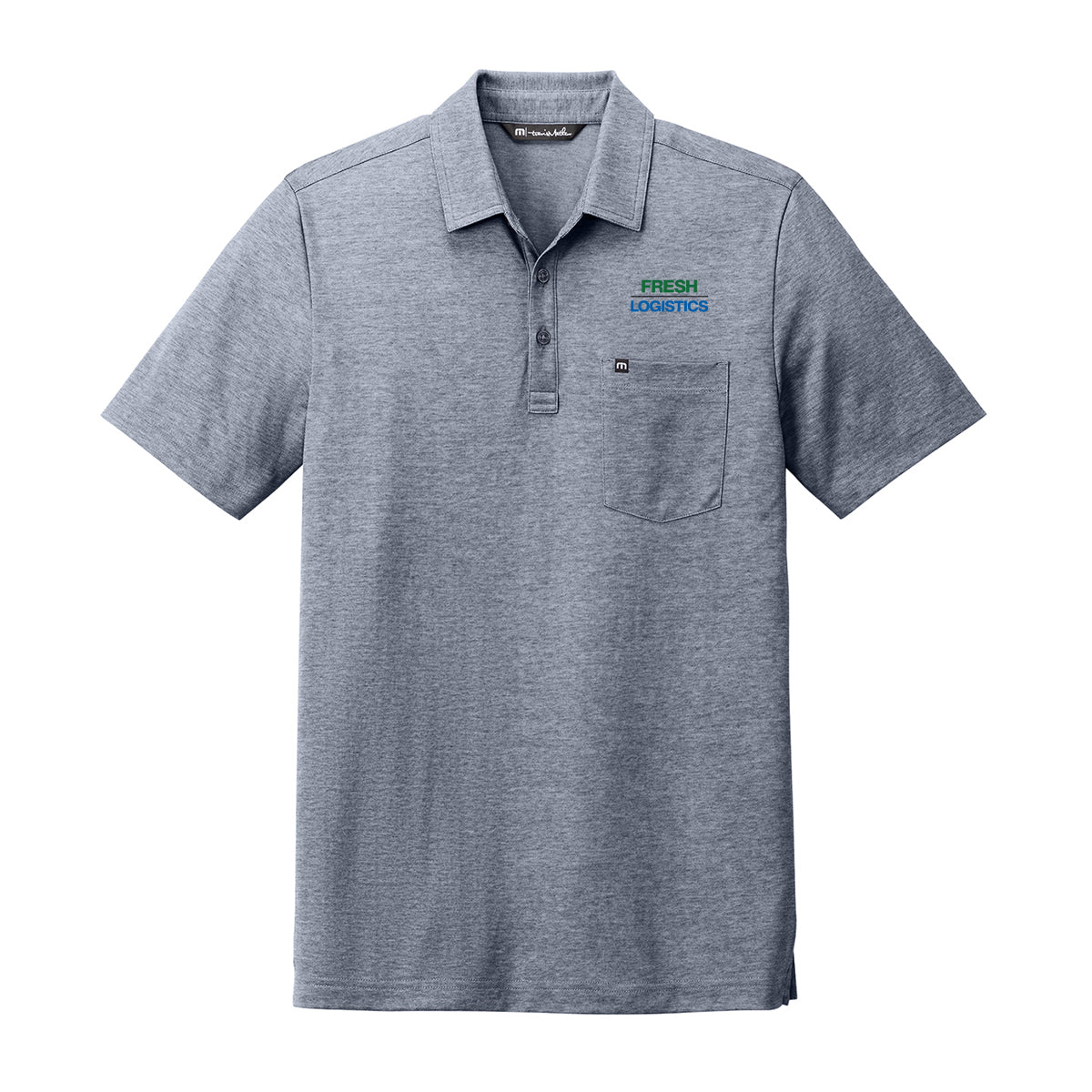 TravisMathew® Oceanside Heather Pocket Polo - Blue Nights Heather