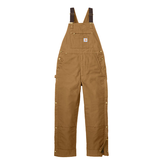 Carhartt® Firm Duck Insulated Bib Overalls - Carhartt Brown