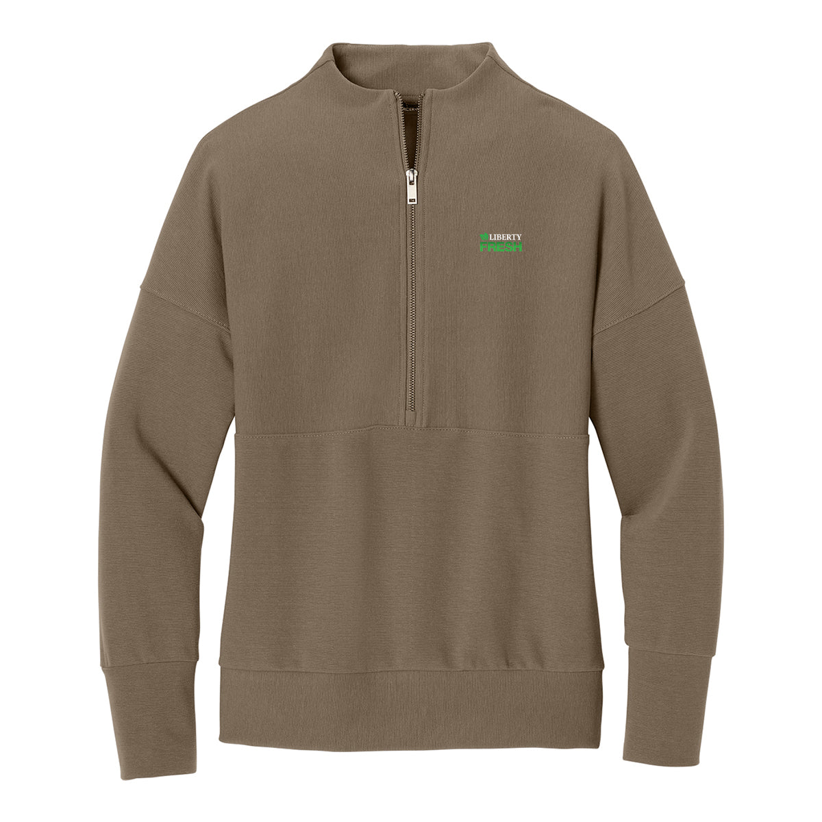 Mercer+Mettle® Women’s Linear Texture 1/4-Zip - Warm Taupe