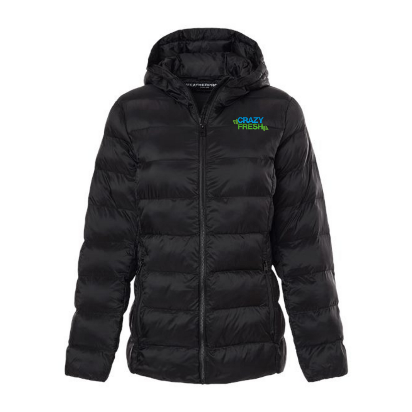 Weatherproof Women's Lightweight Poly-filled Hooded Puffer Jacket - Black