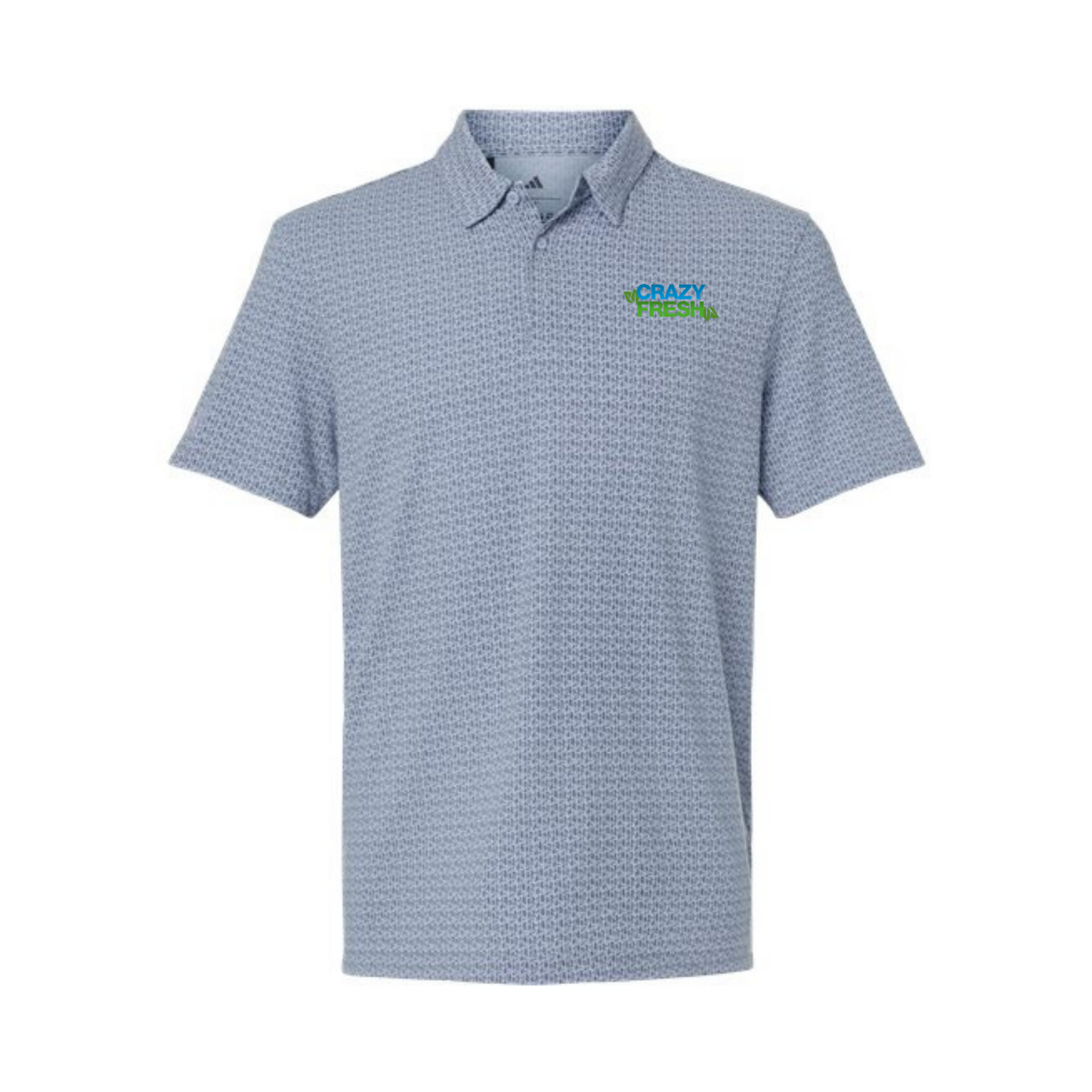 Adidas Men's Blended Printed Polo - Blue Dawn Melange