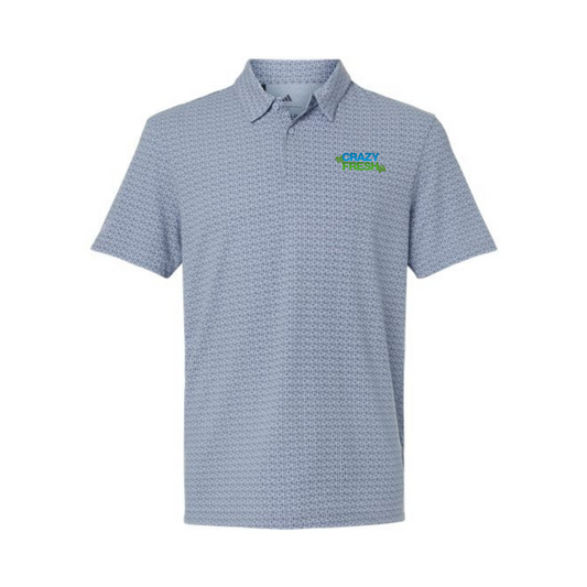 Adidas Men's Blended Printed Polo - Blue Dawn Melange