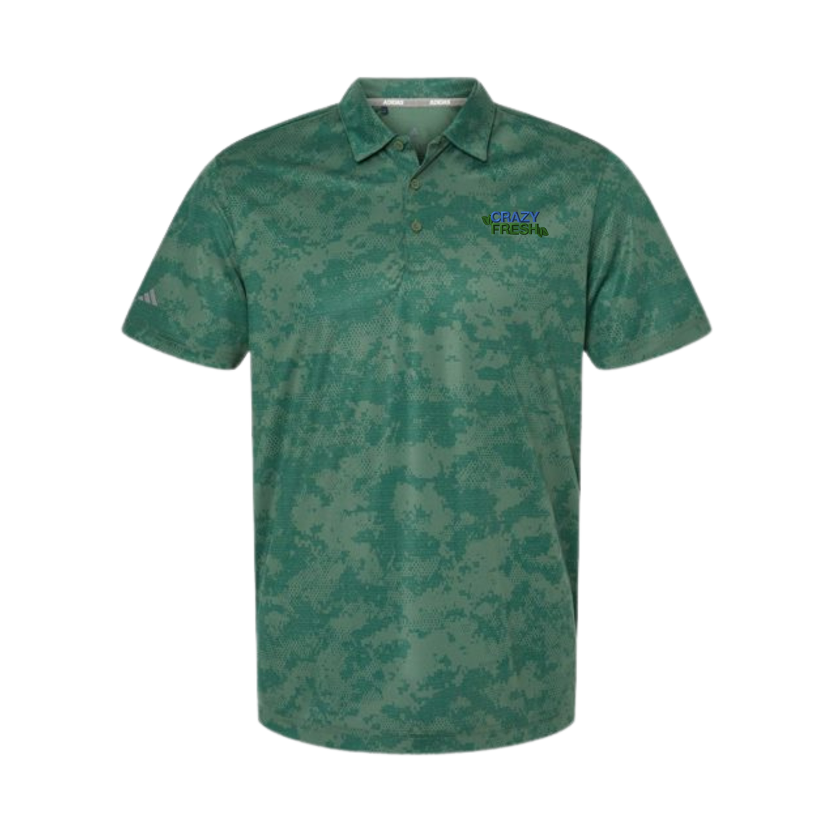 Adidas Men's All Over Camo Print Polo - Green Oxide