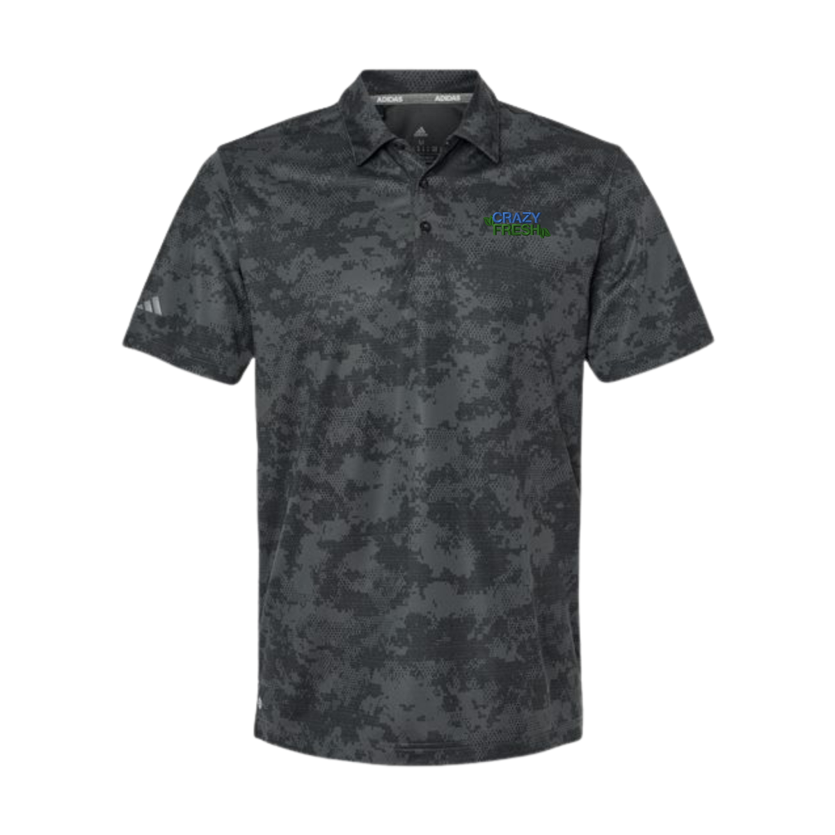 Adidas Men's All Over Camo Print Polo - Grey Six