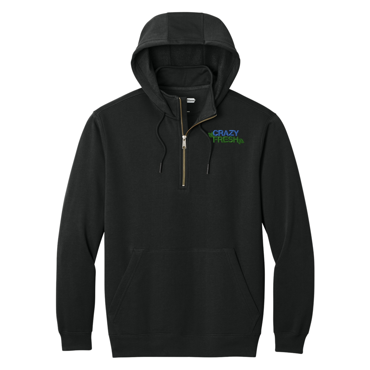 CornerStone® Tough Fleece 1/4-Zip Hoodie - Black