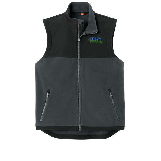 CornerStone® Fleece Overlay Vest - Charcoal/Black