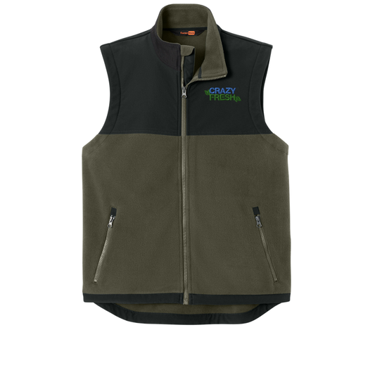 CornerStone® Fleece Overlay Vest - Tundra Green/Black