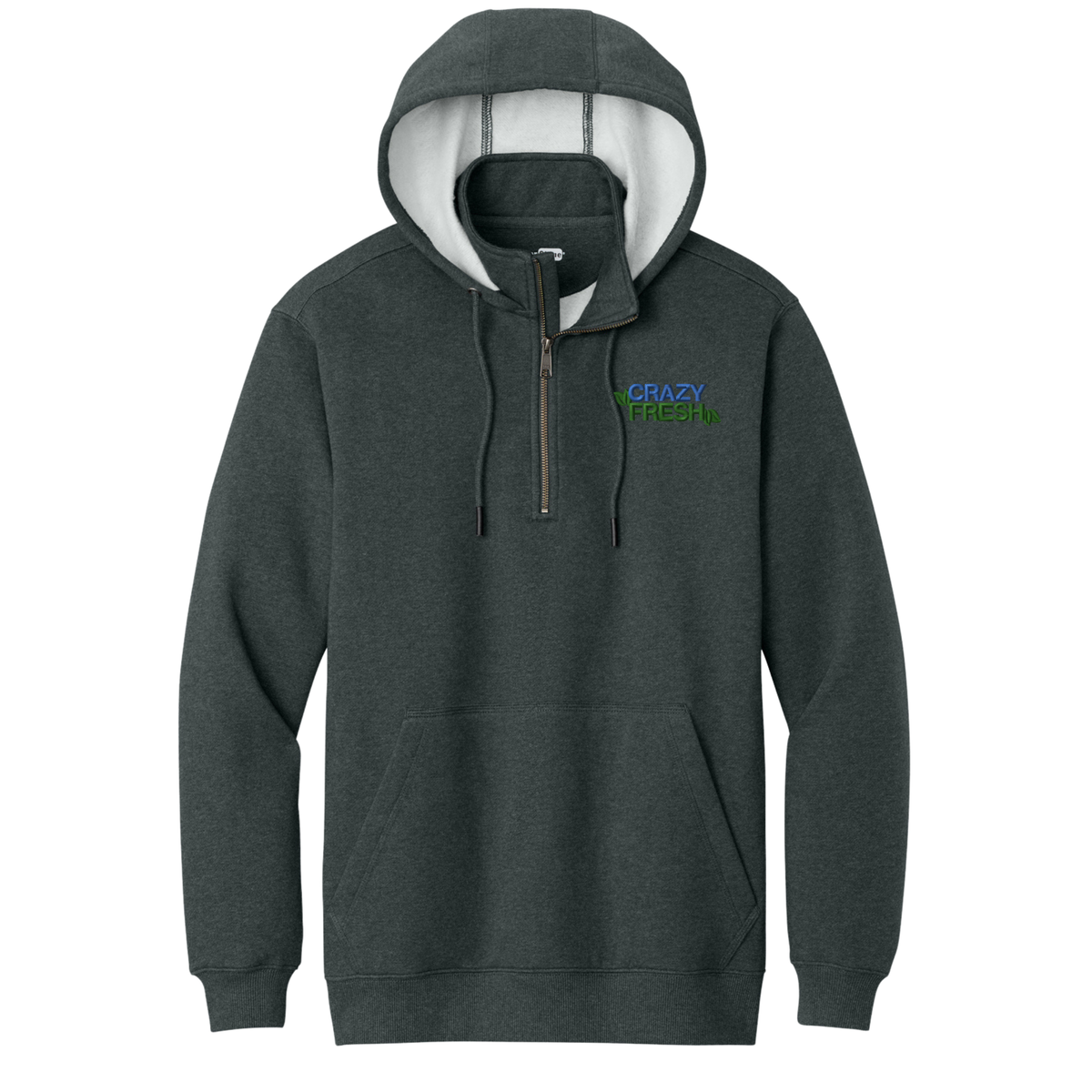 CornerStone® Tough Fleece 1/4-Zip Hoodie - Charcoal Heather