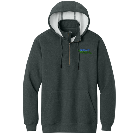 CornerStone® Tough Fleece 1/4-Zip Hoodie - Charcoal Heather