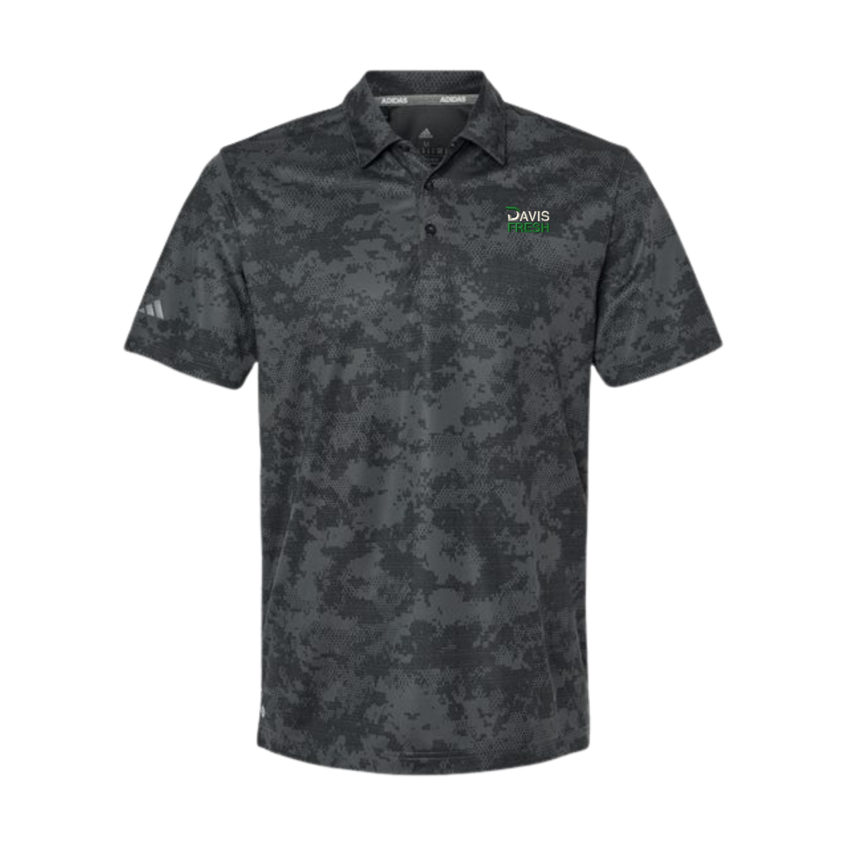 Adidas Men's All Over Camo Print Polo - Grey Six