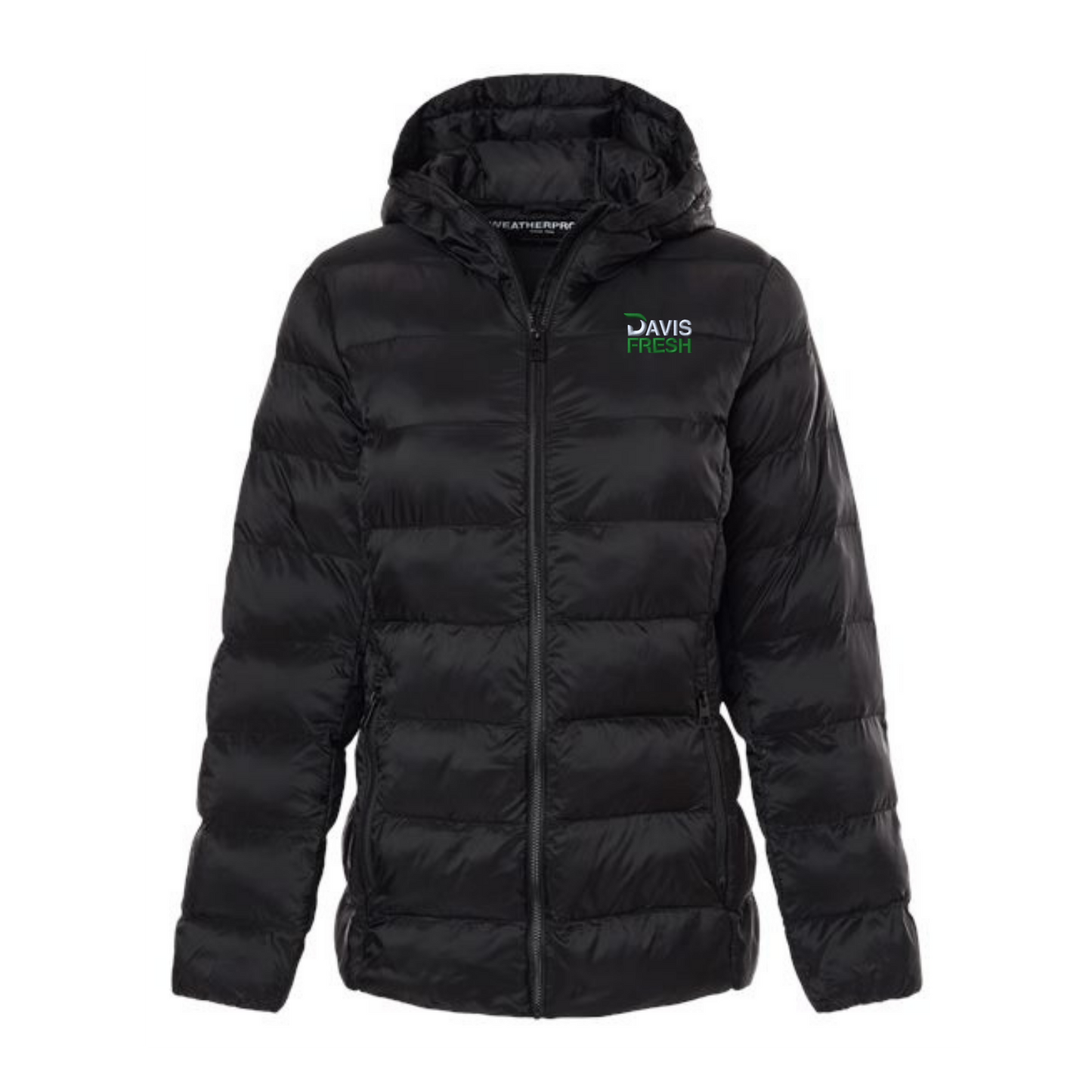 Weatherproof Women's Lightweight Poly-filled Hooded Puffer Jacket - Black