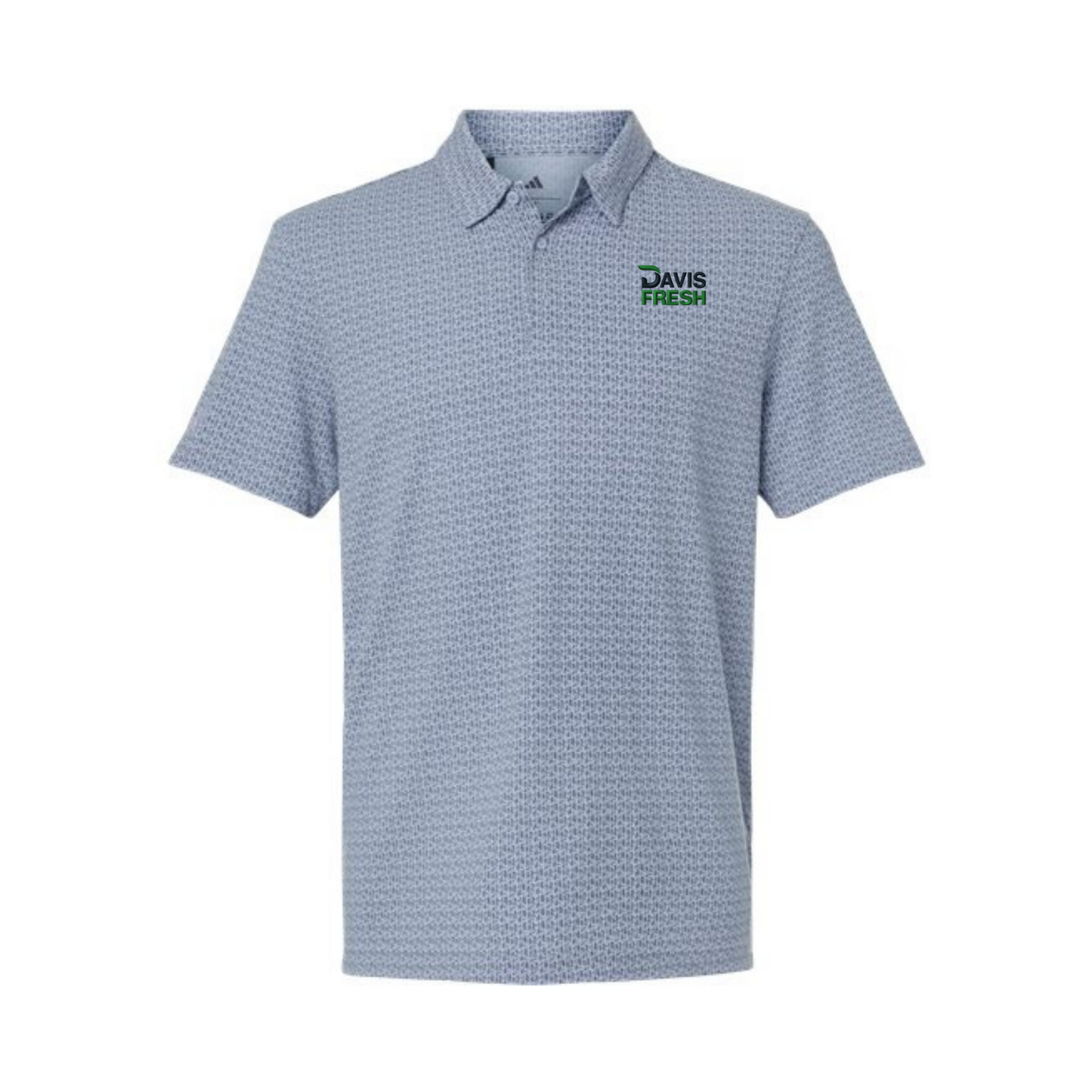 Adidas Men's Blended Printed Polo - Blue Dawn Melange