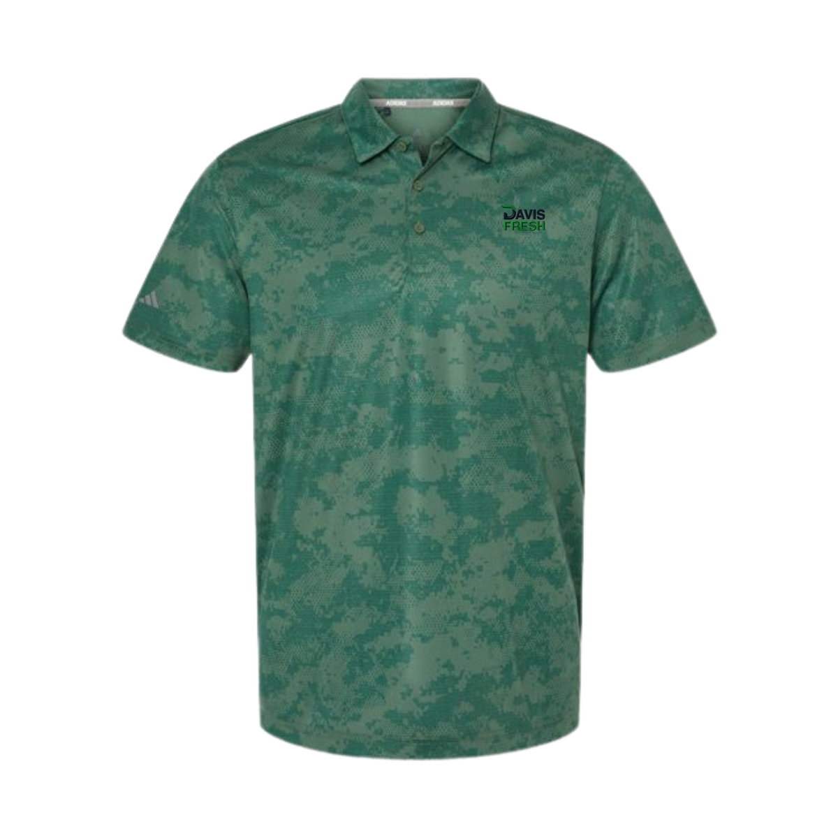Adidas Men's All Over Camo Print Polo - Green Oxide
