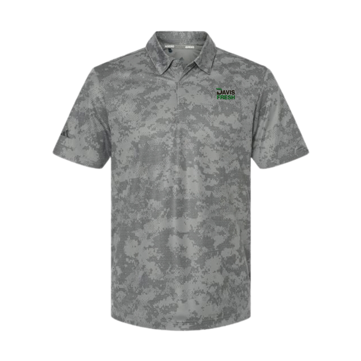 Adidas Men's All Over Camo Print Polo - Grey Three