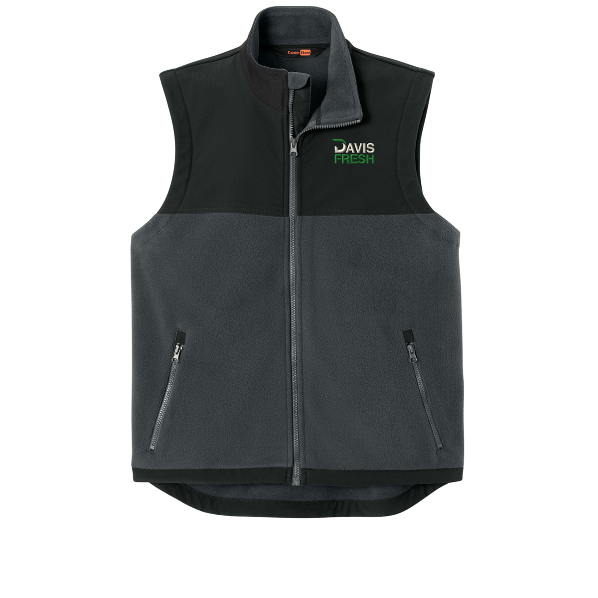 CornerStone® Fleece Overlay Vest - Charcoal/Black