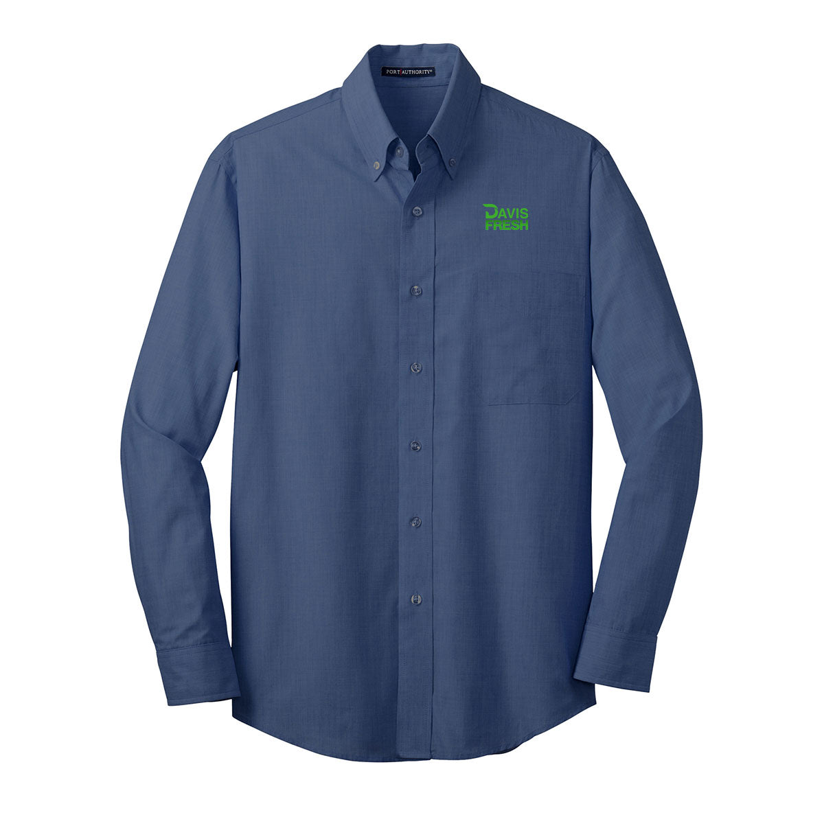 TALL Port Authority® Tall Crosshatch Easy Care Shirt - Deep Blue