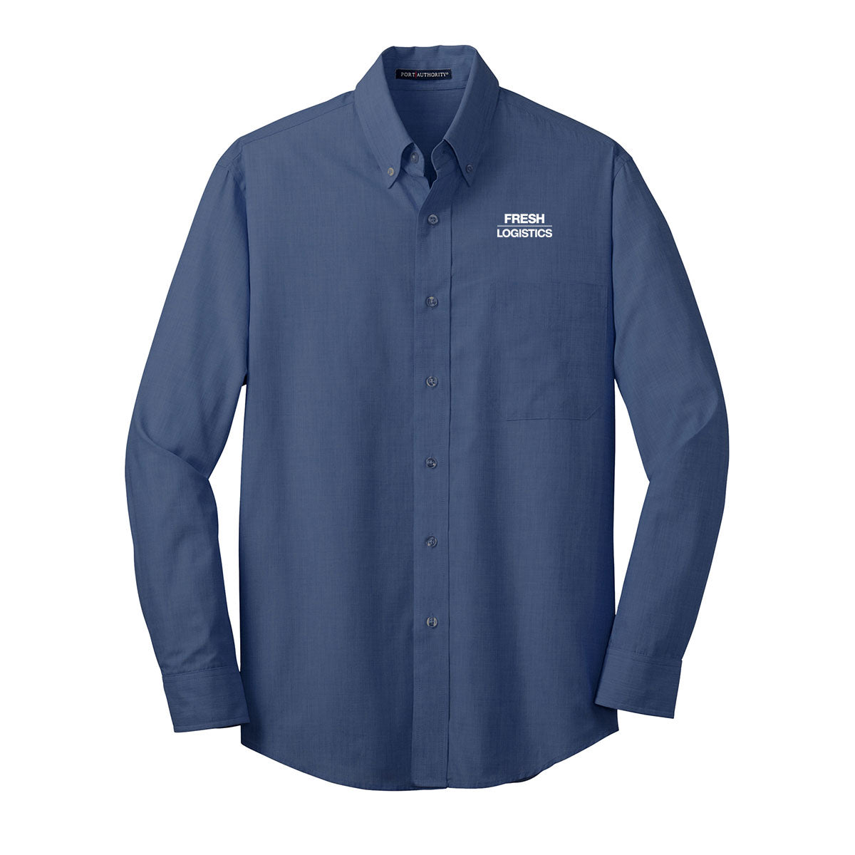 TALL Port Authority® Tall Crosshatch Easy Care Shirt - Deep Blue