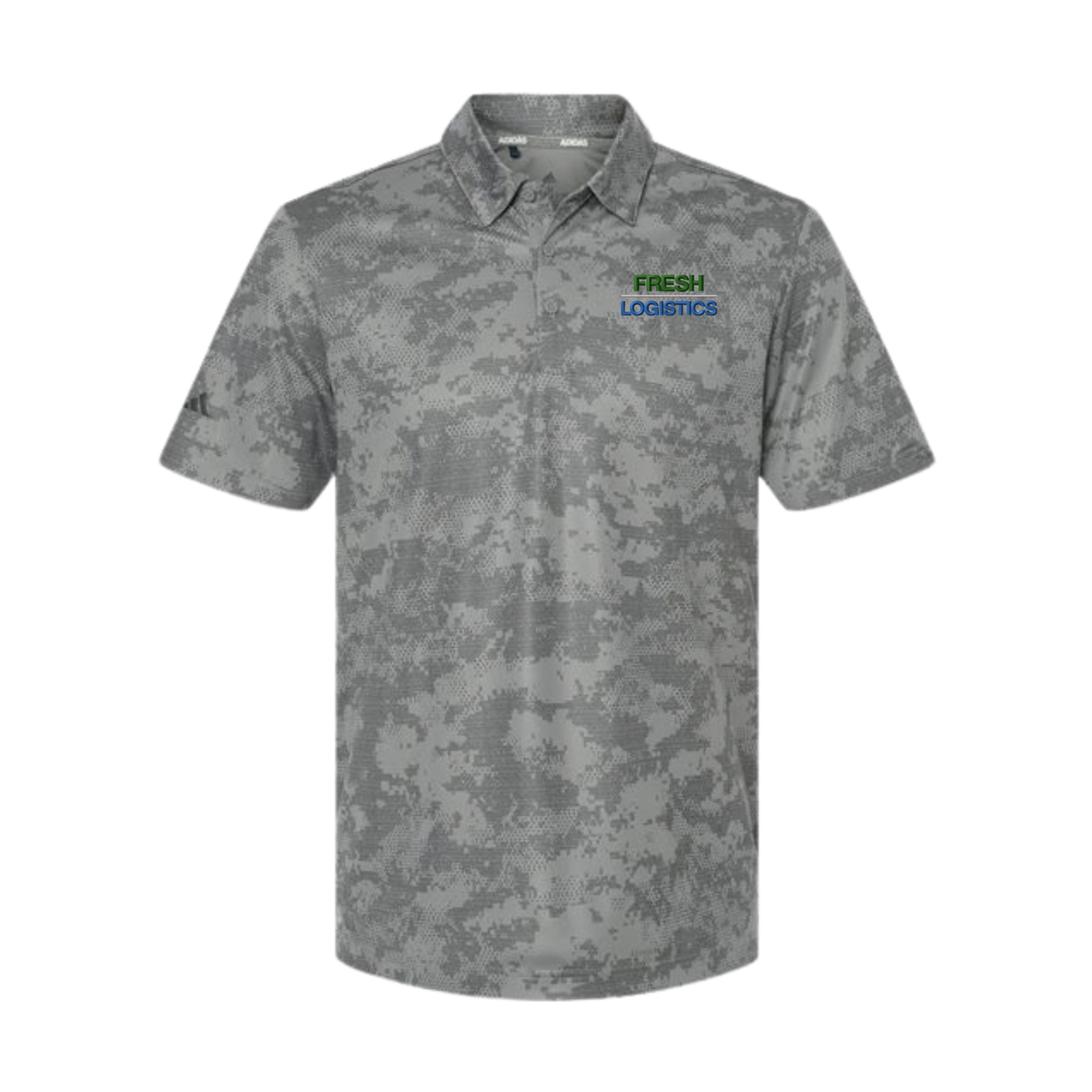 Adidas Men's All Over Camo Print Polo - Grey Three