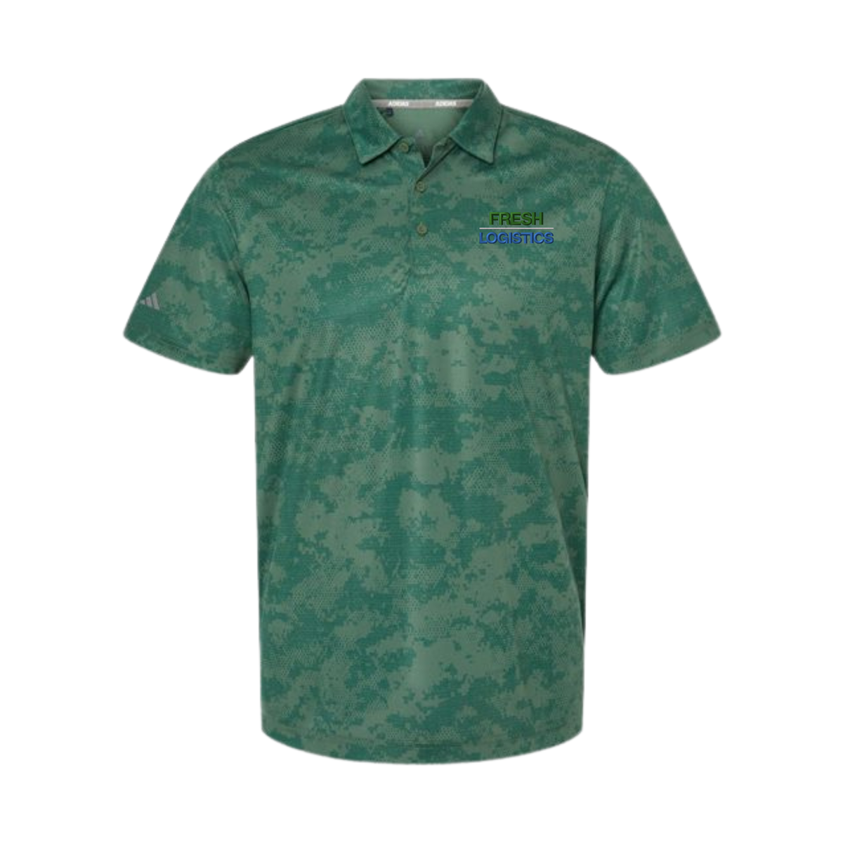 Adidas Men's All Over Camo Print Polo - Green Oxide