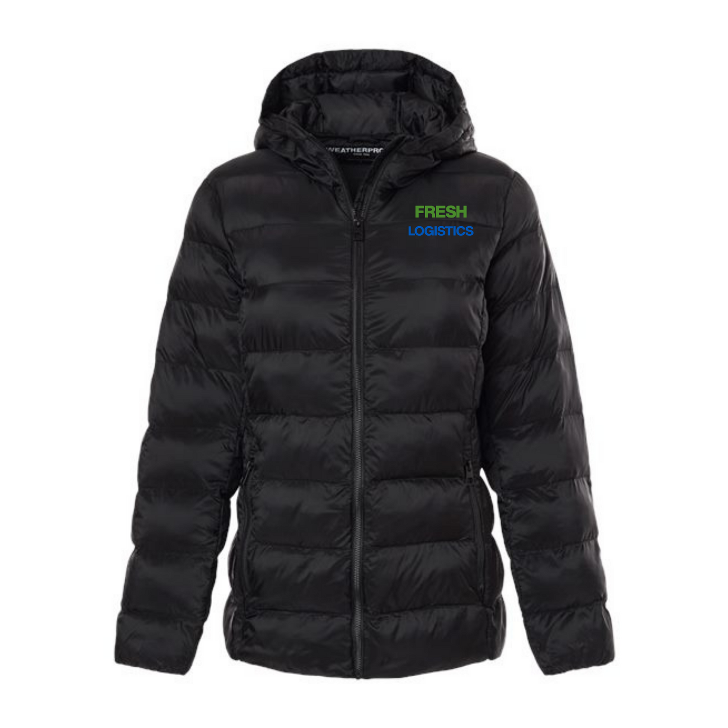 Weatherproof Women's Lightweight Poly-filled Hooded Puffer Jacket - Black