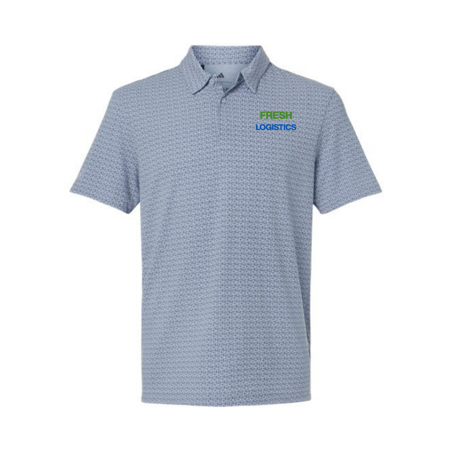 Adidas Men's Blended Printed Polo - Blue Dawn Melange