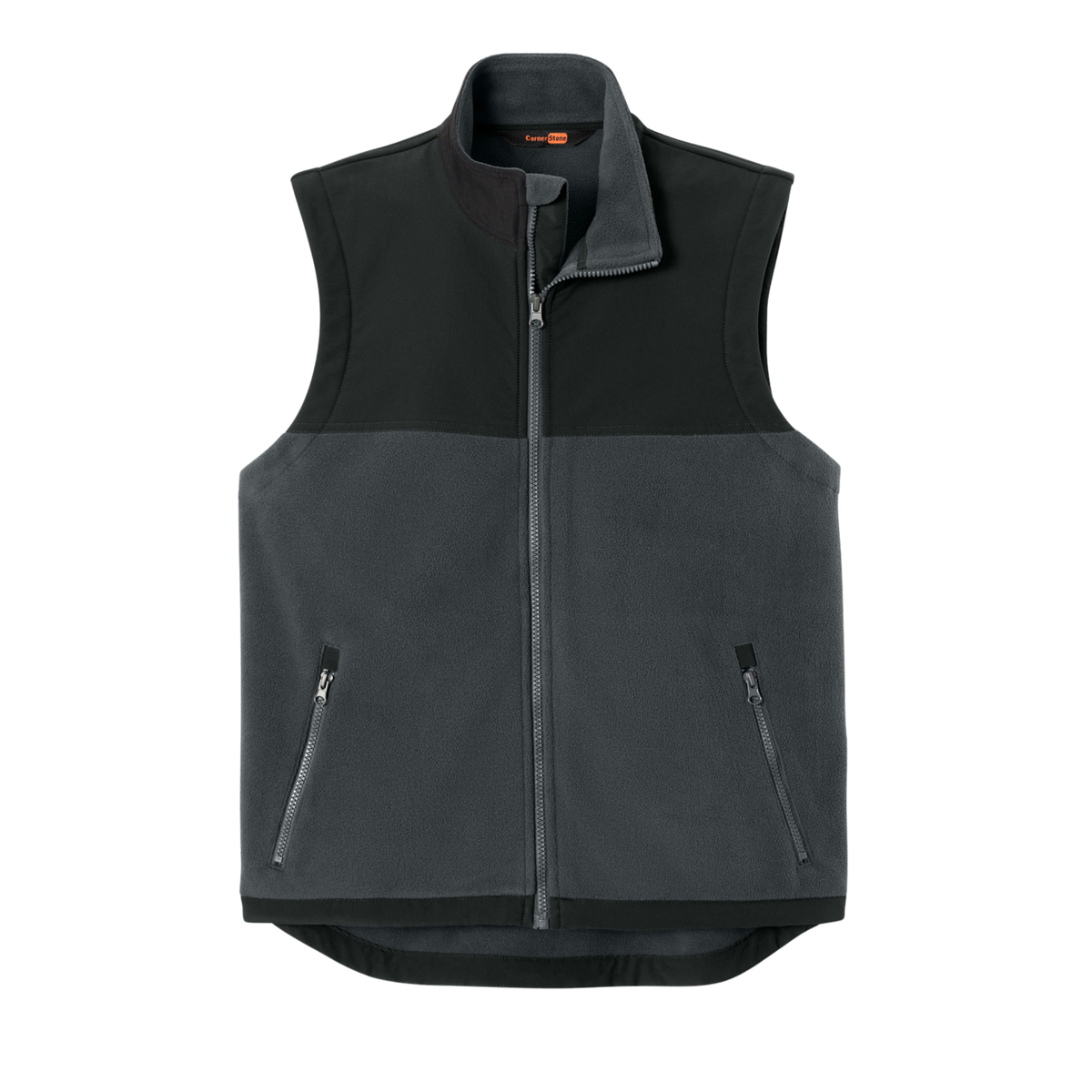CornerStone® Fleece Overlay Vest - Charcoal/Black