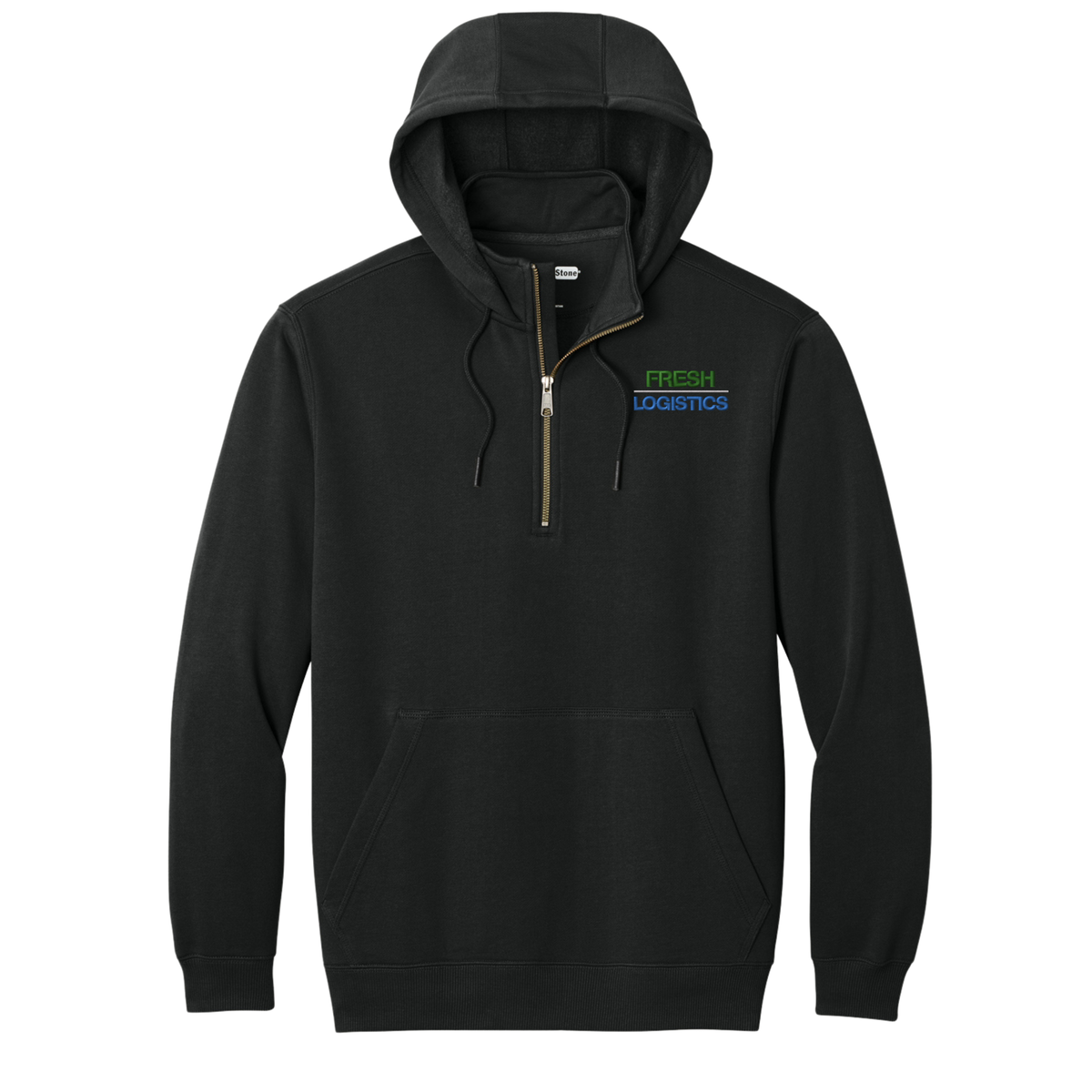 CornerStone® Tough Fleece 1/4-Zip Hoodie - Black
