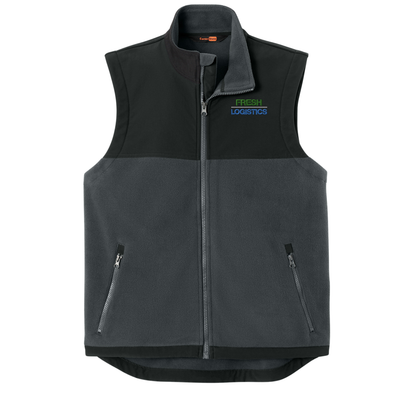 CornerStone® Fleece Overlay Vest - Charcoal/Black