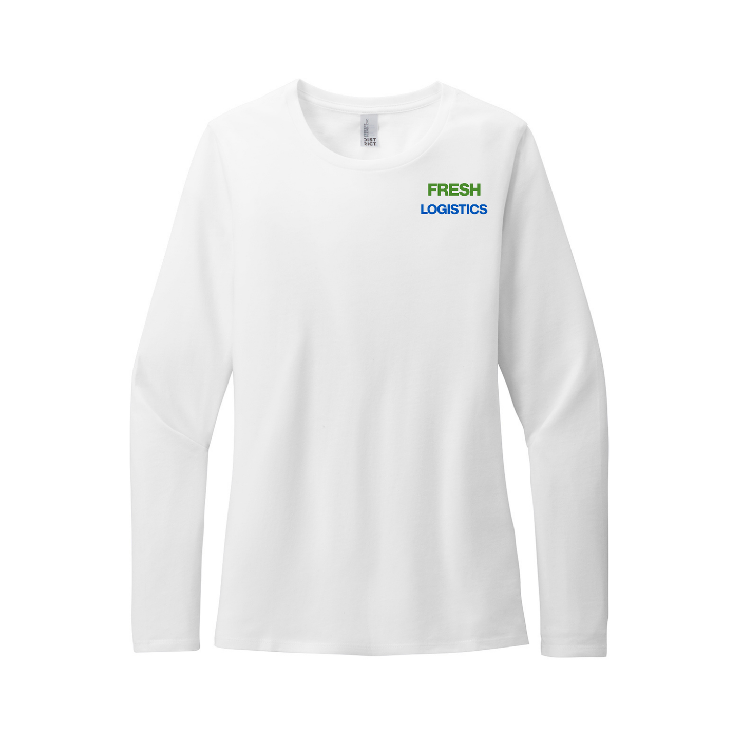 District® Women’s Perfect Blend® CVC Long Sleeve Tee - White