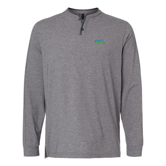 Adidas® Henley Long Sleeve Tee - Grey Five Melange