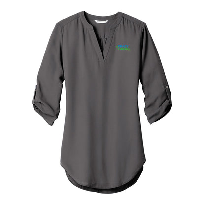 Port Authority ® Women's 3/4-Sleeve Tunic Blouse - Sterling Grey