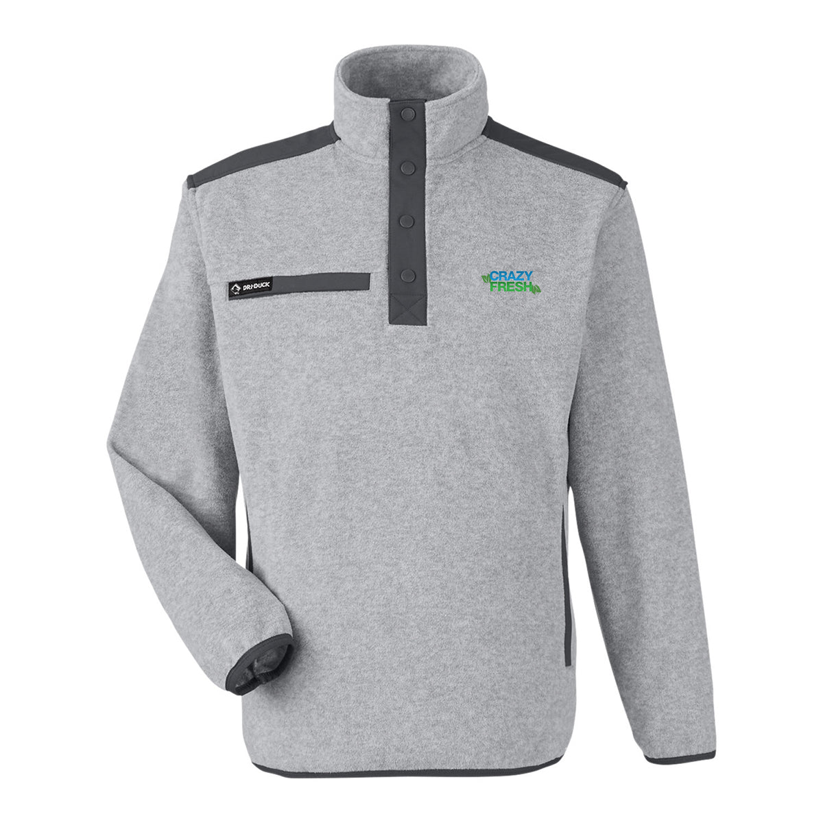 Dri Duck Men's Ranger Melange Heather Fleece - Platinum/Charcoal