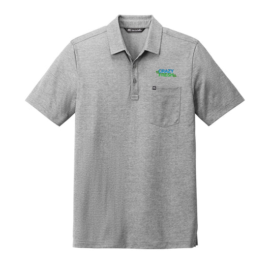 TravisMathew® Oceanside Heather Pocket Polo - Quiet Shade Grey Heather