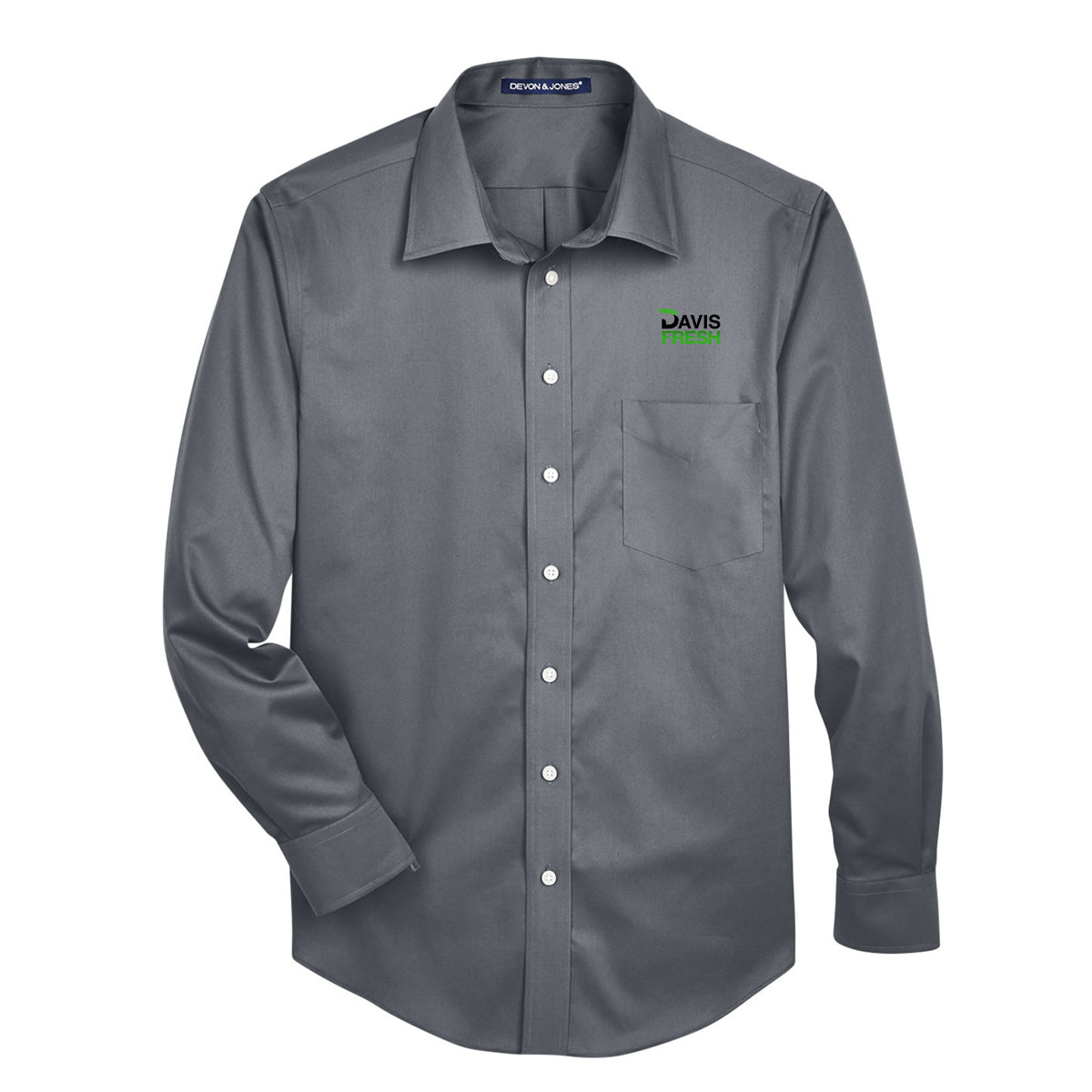 Devon & Jones Solid Stretch Twill Woven Shirt - Graphite