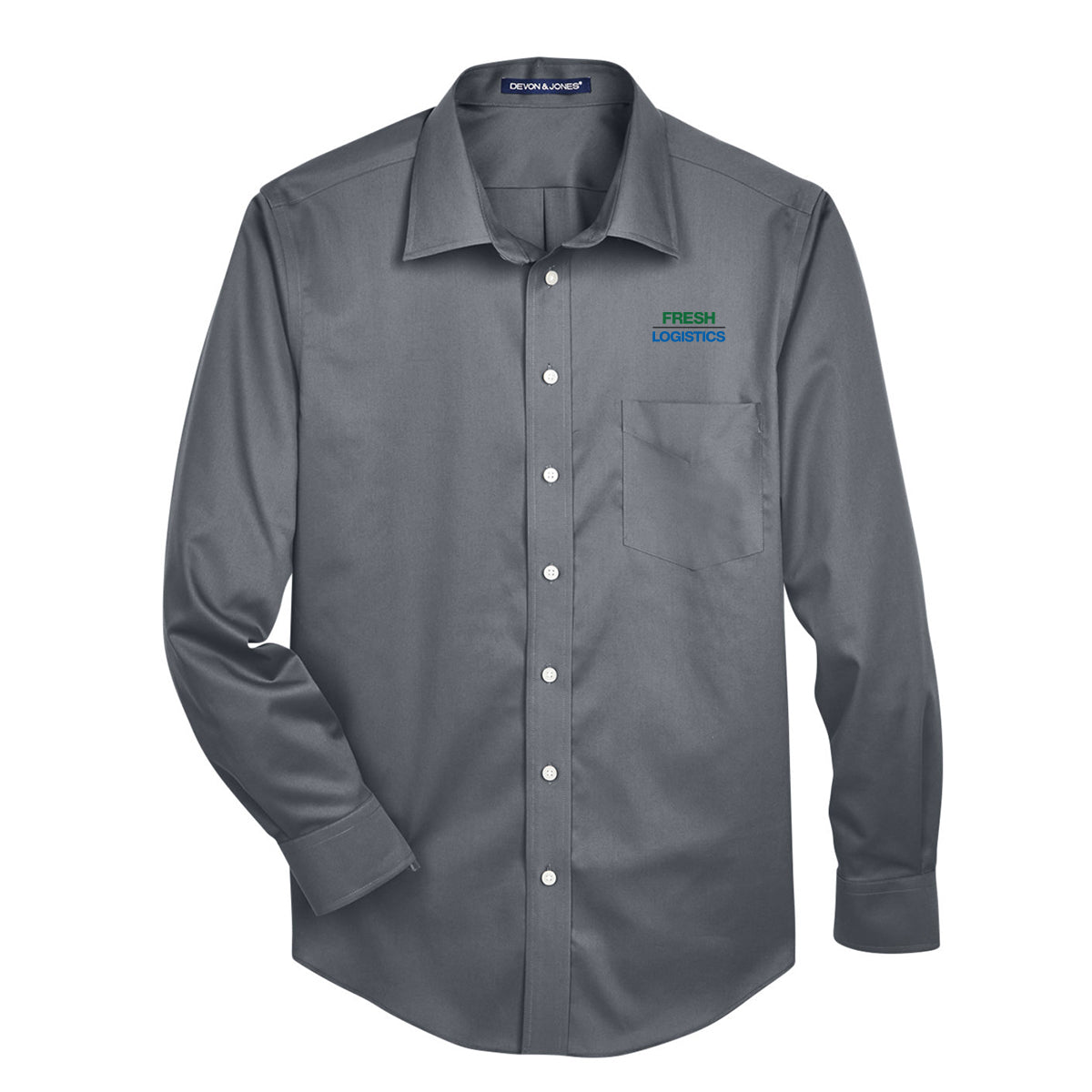 Devon & Jones Solid Stretch Twill Woven Shirt - Graphite