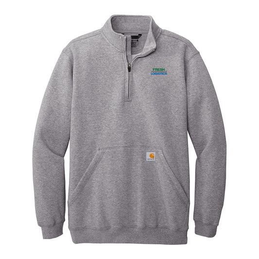 Carhartt® Midweight ¼ Zip Mock Neck Sweatshirt - Heather Grey