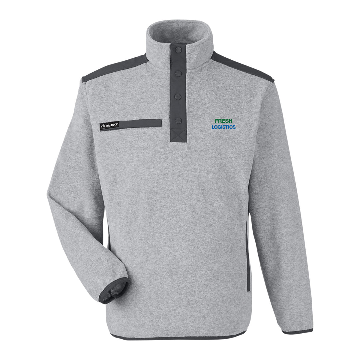 Dri Duck Men's Ranger Melange Heather Fleece - Platinum/Charcoal